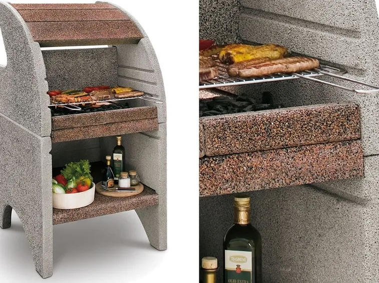 Un barbecue in cemento refrattario