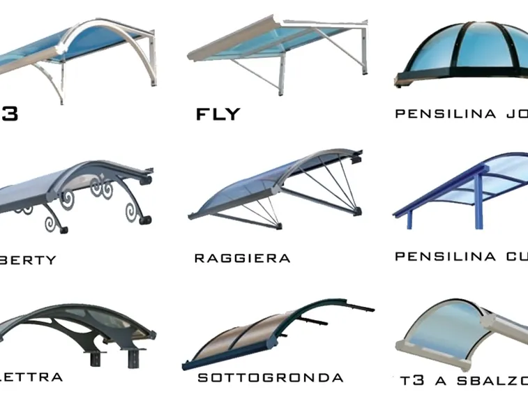Diversi modelli di pensiline.
