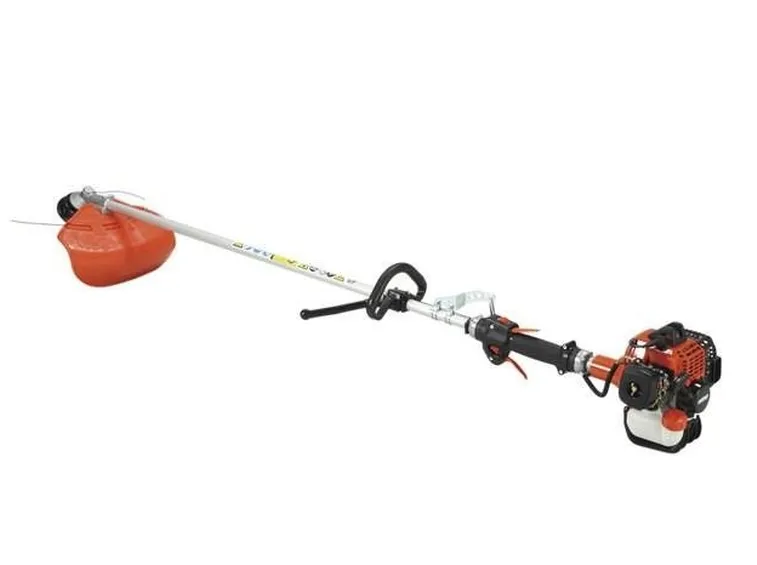 Un decespugliatore Echo ad asta fissa con impugnatura singola e motore da 22,8cc