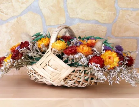 composizione floreale fiori secchi