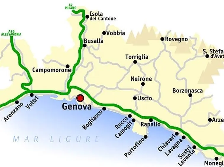 La mappa per raggiungere il complesso di Villa Serra