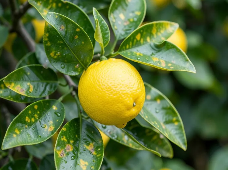Una pianta di limone malata