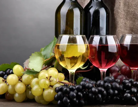 vino bianco e nero