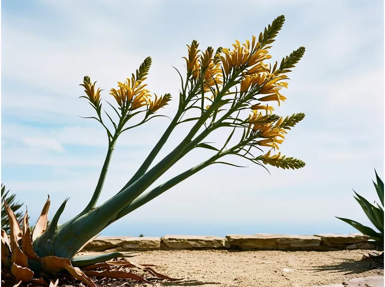 Agave durante la fioritura