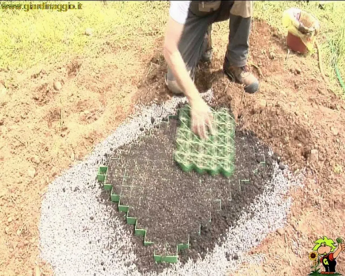 preparare parcheggio con erba