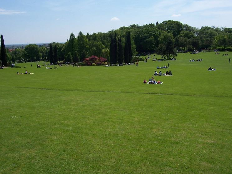 Turisti in sosta nel parco