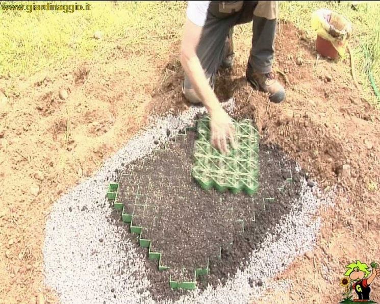 preparare parcheggio con erba